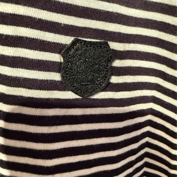 $784 The Kooples Men's Striped Long Sleeve Crew Neck T-Shirt Logo Patch Size XL - Picture 4 of 5